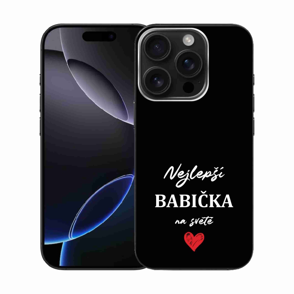 Gél borítás mmCase iPhone 16 Pro készülékhez - Best Grandma 1 fekete háttér