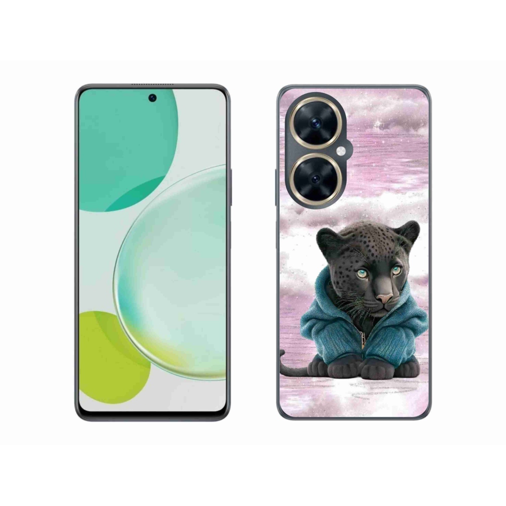 Gél borítás mmCase a Huawei Nova 11i készülékhez - fekete párduc pulóverben