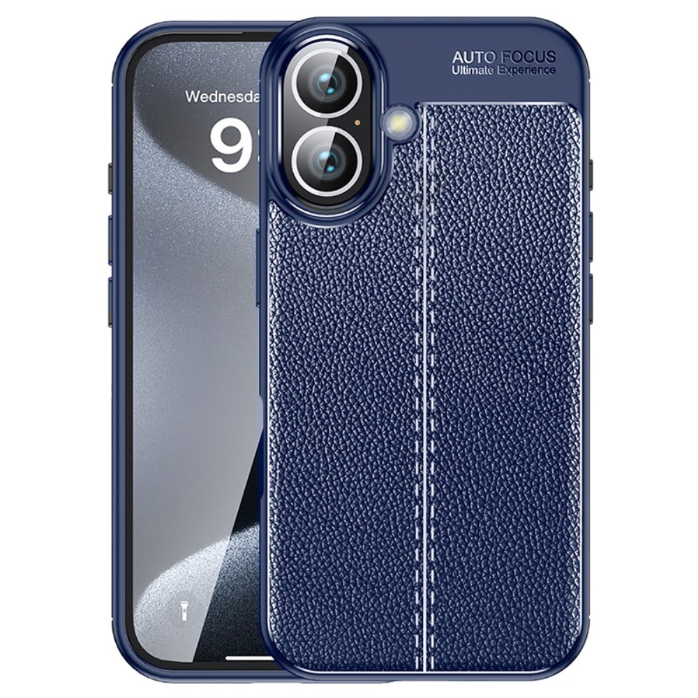 Litchi tartós zselés tok iPhone 16 Plus készülékhez - kék