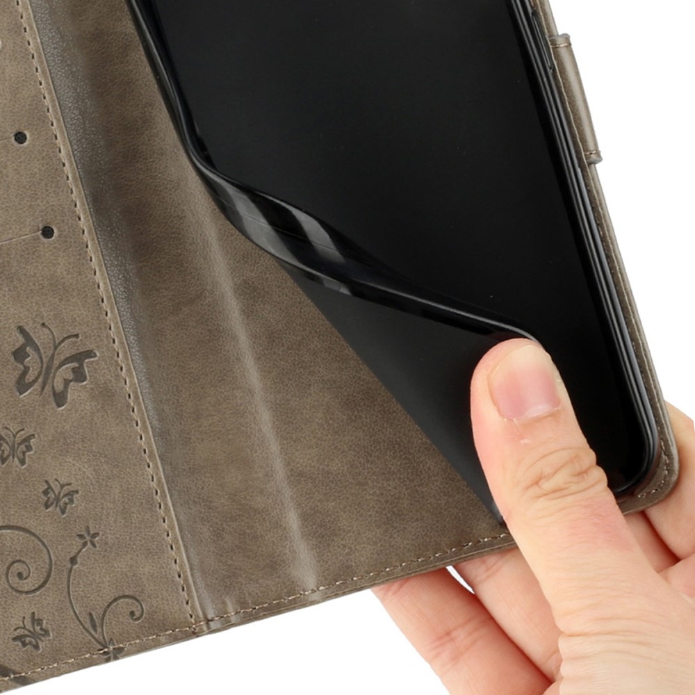 Virágok könyv tok Xiaomi 15 - szürke