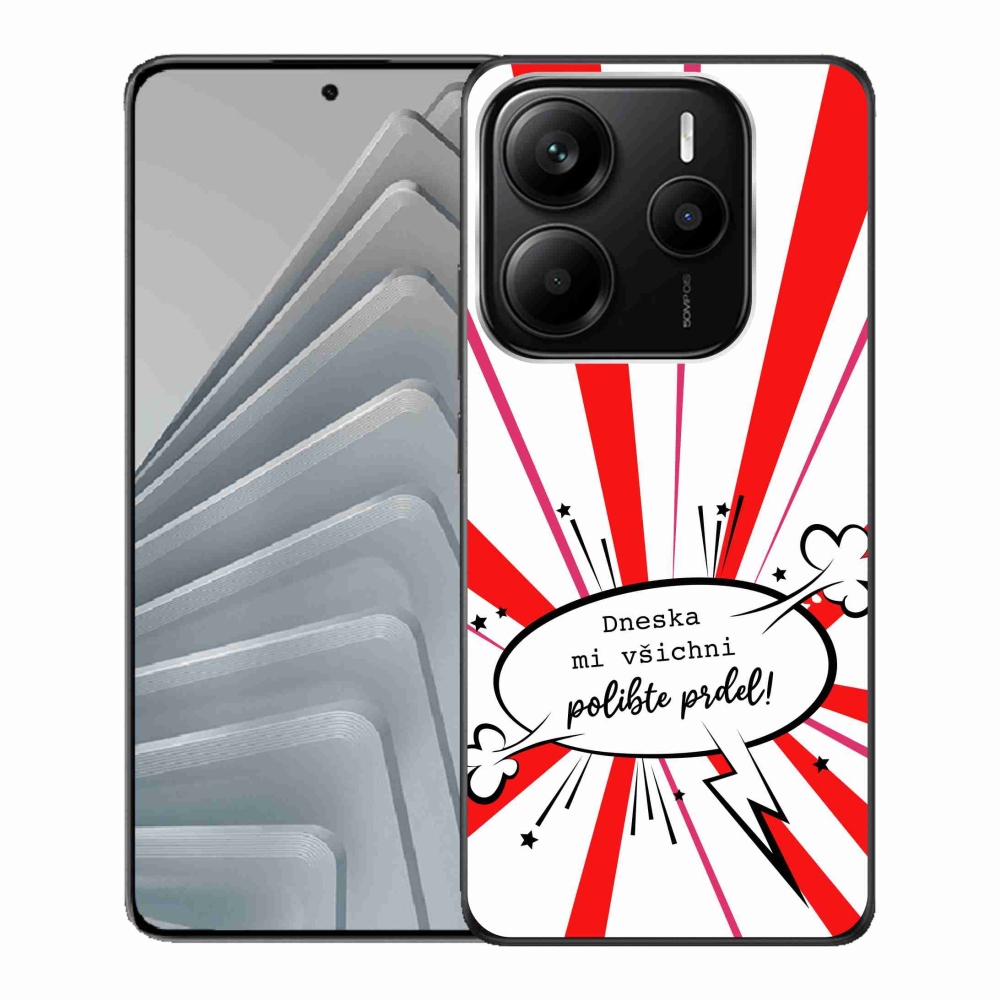 Gél borító mmCase a Xiaomi Redmi Note 14 5G-hez - vicces szöveg 15 fehér háttérrel