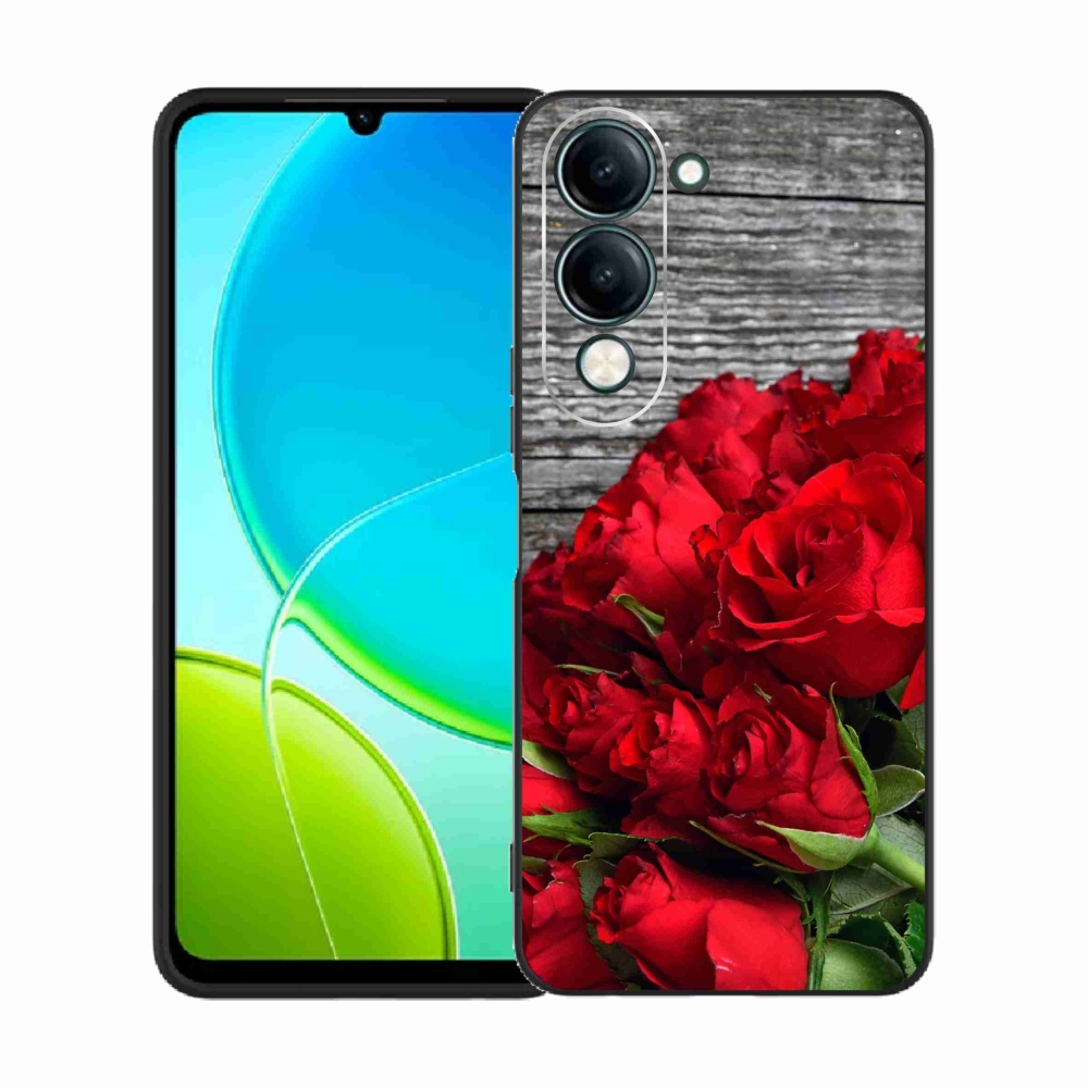 Gél borító mmCase a Vivo Y29s 5G-hez - piros rózsa