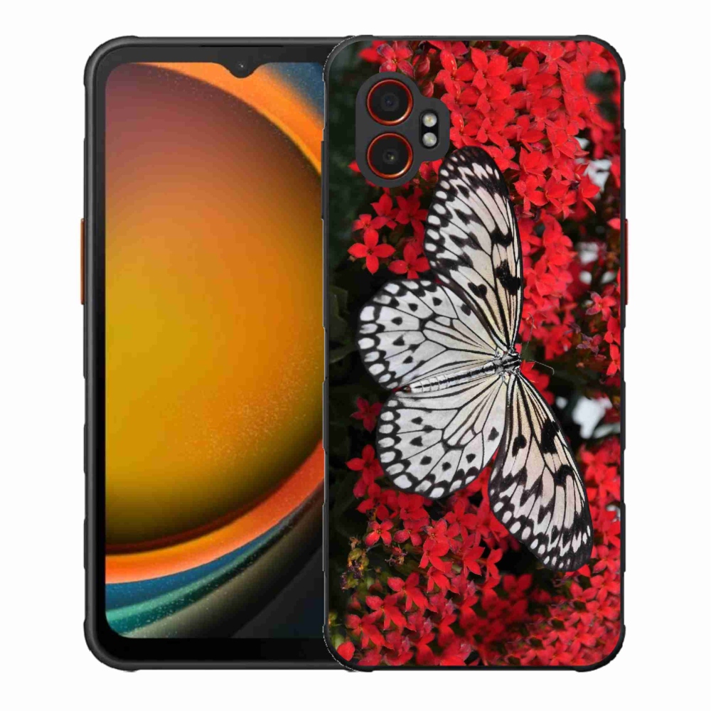 Zselés borítás mmCase Samsung Galaxy Xcover 7 Pro - fekete-fehér pillangó 1