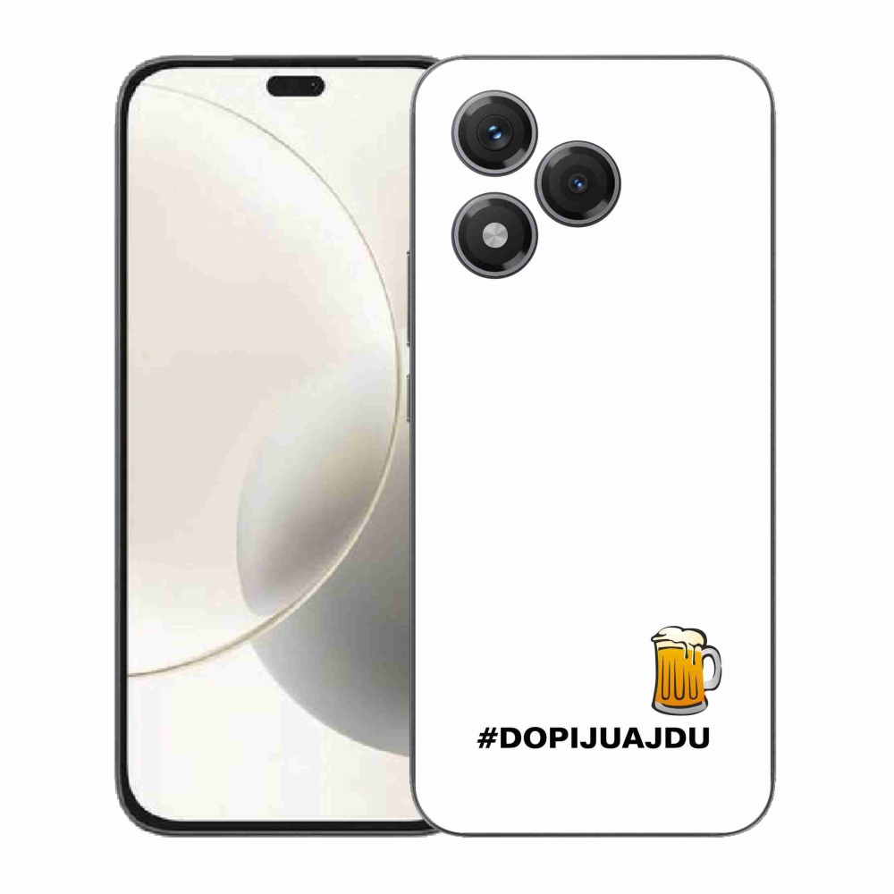 Zselés borító mmCase a Honor 400 Lite-hoz - sör motívum 1 fehér háttér