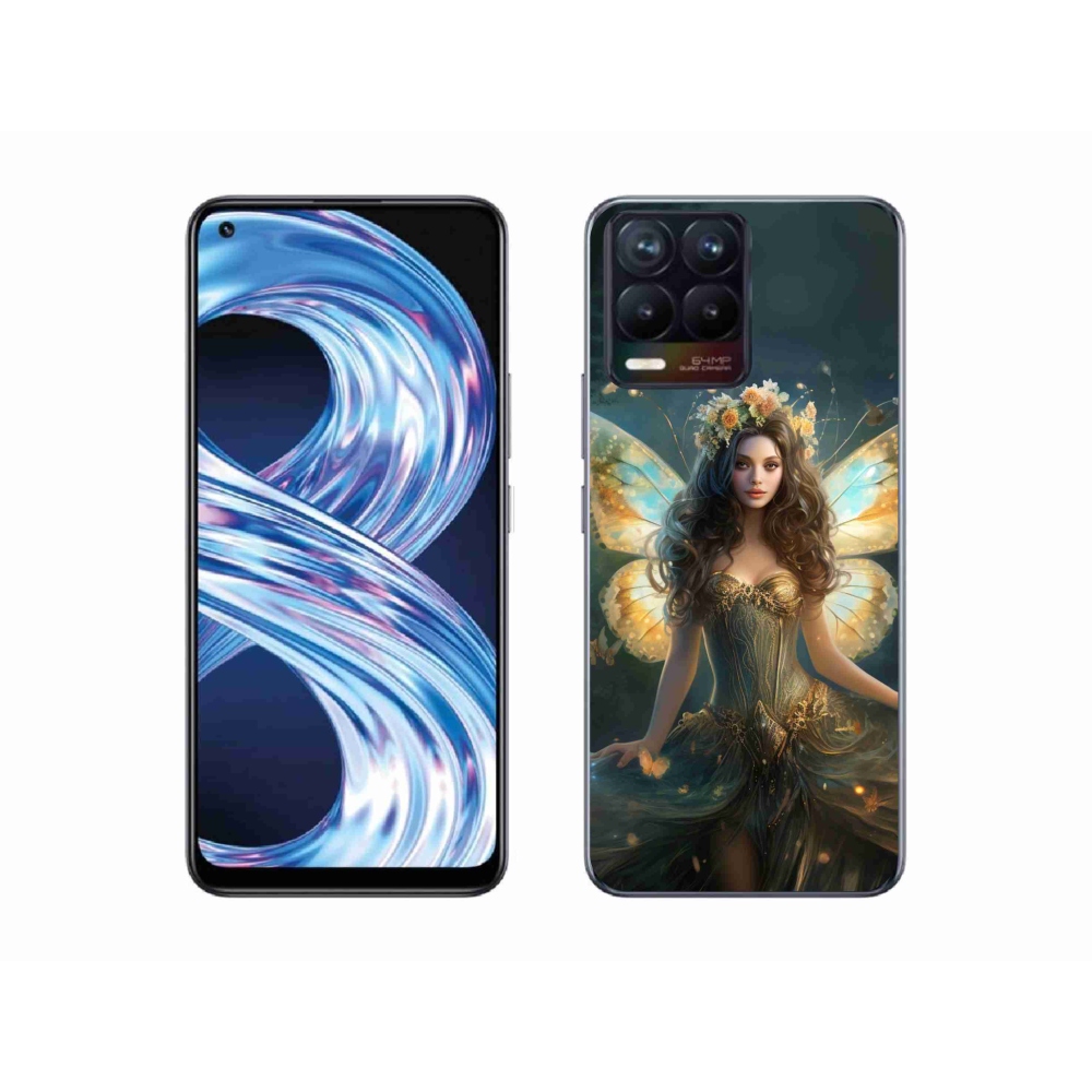 Gél borítás mmCase a Realme 8 4G-n - pillangó nő
