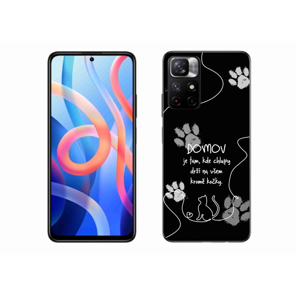 Gél borító mmCase a Xiaomi Redmi Note 11S 5G számára - macska motívum fekete háttérrel