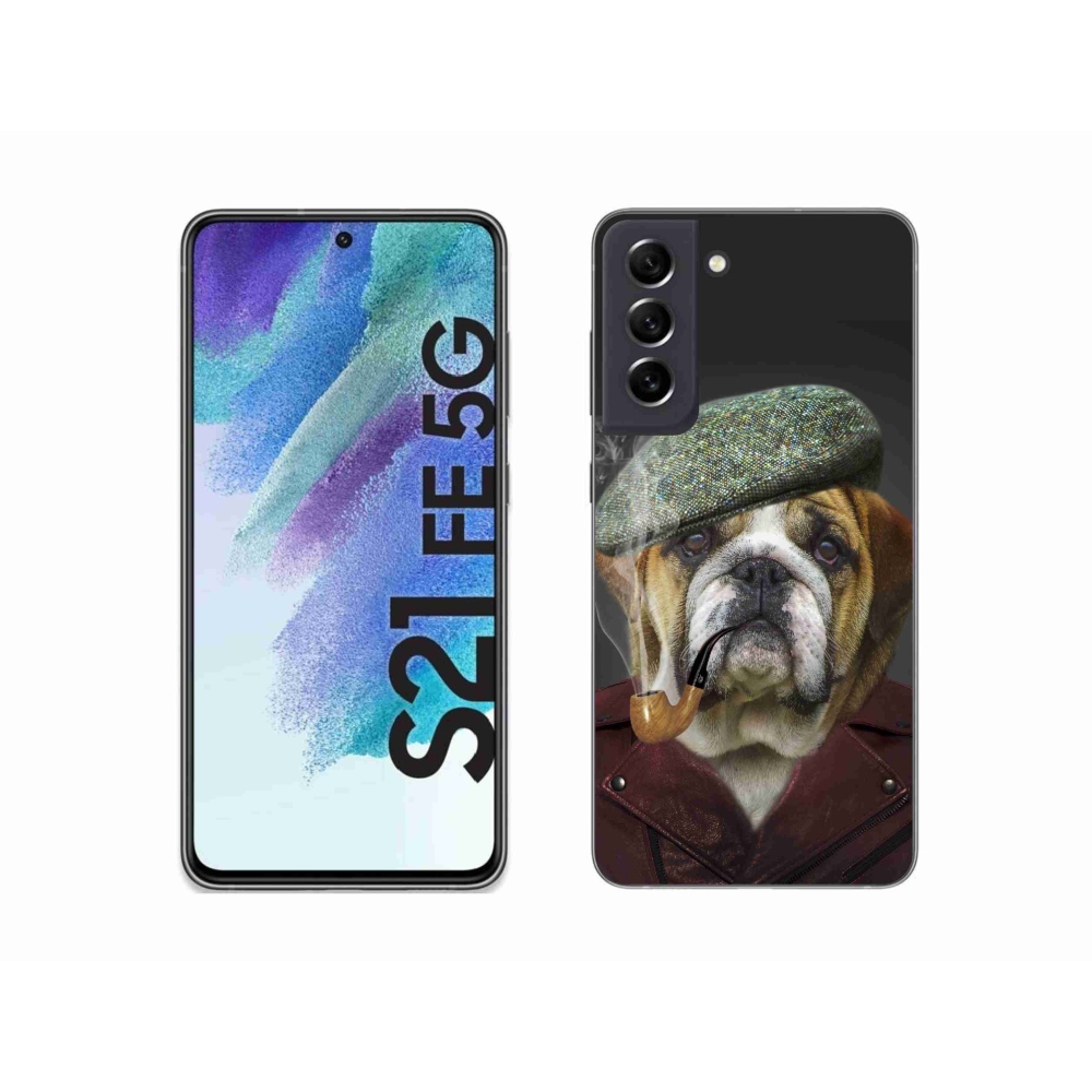 Zselés borítás mmCase Samsung Galaxy S21 FE 5G - kutya csővel