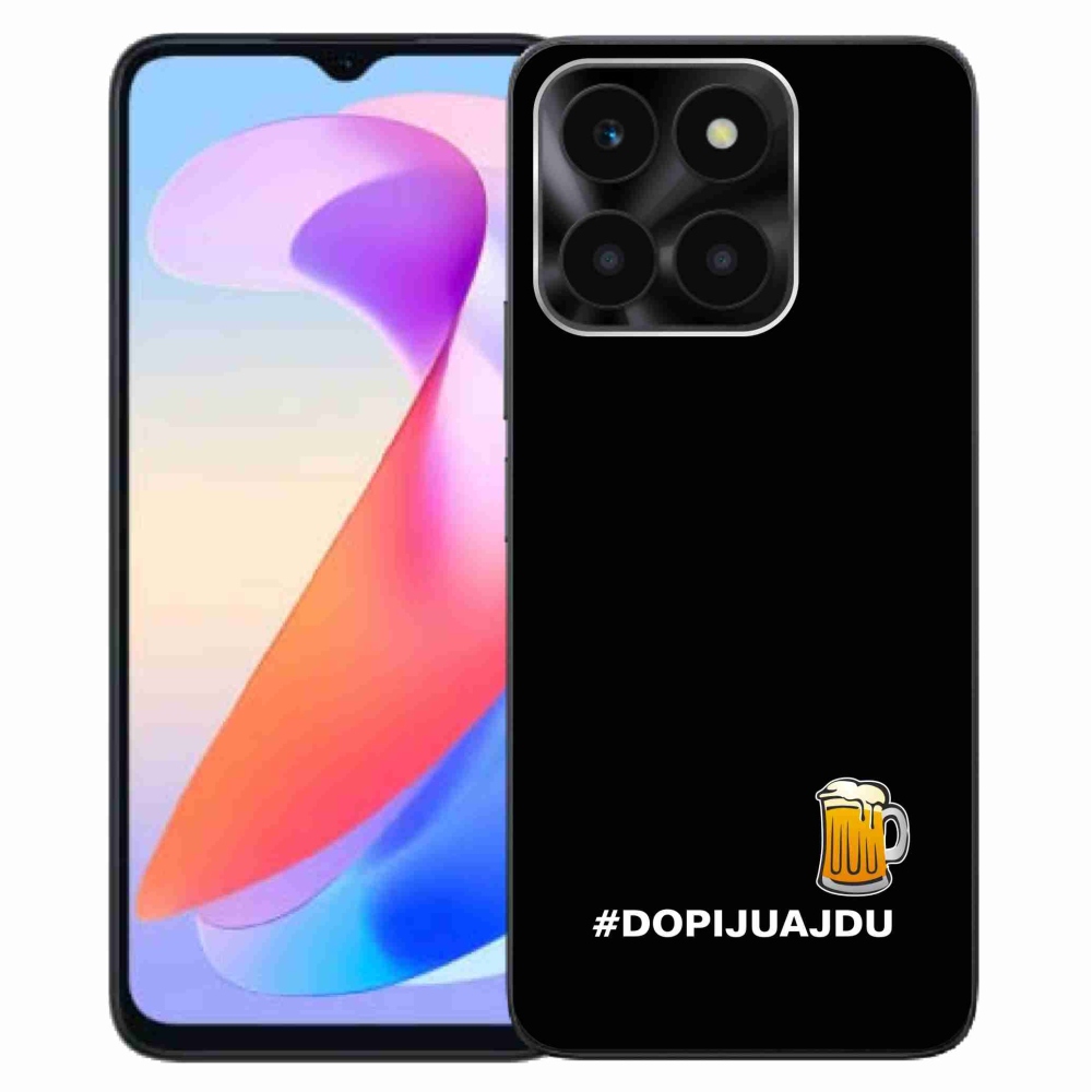 Gél borítás mmCase a Honor X6a számára - sör motívum 1 fekete háttérrel