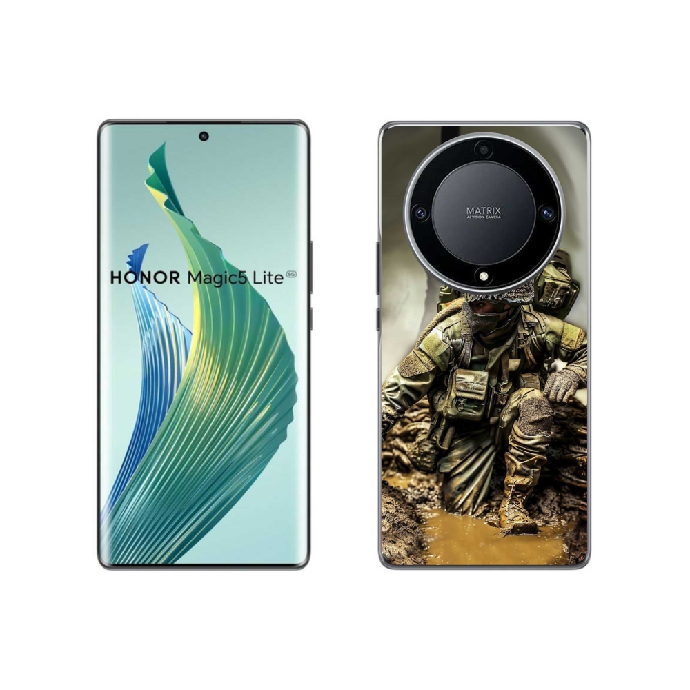 Gél borítás mmCase a Honor Magic 5 Lite 5G készülékhez - katona