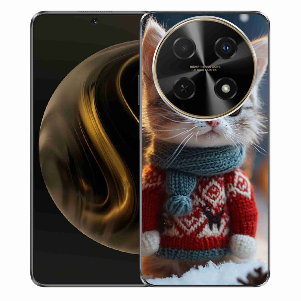 Gél borítás mmCase a Huawei Nova 12i készülékhez - cica pulóverben