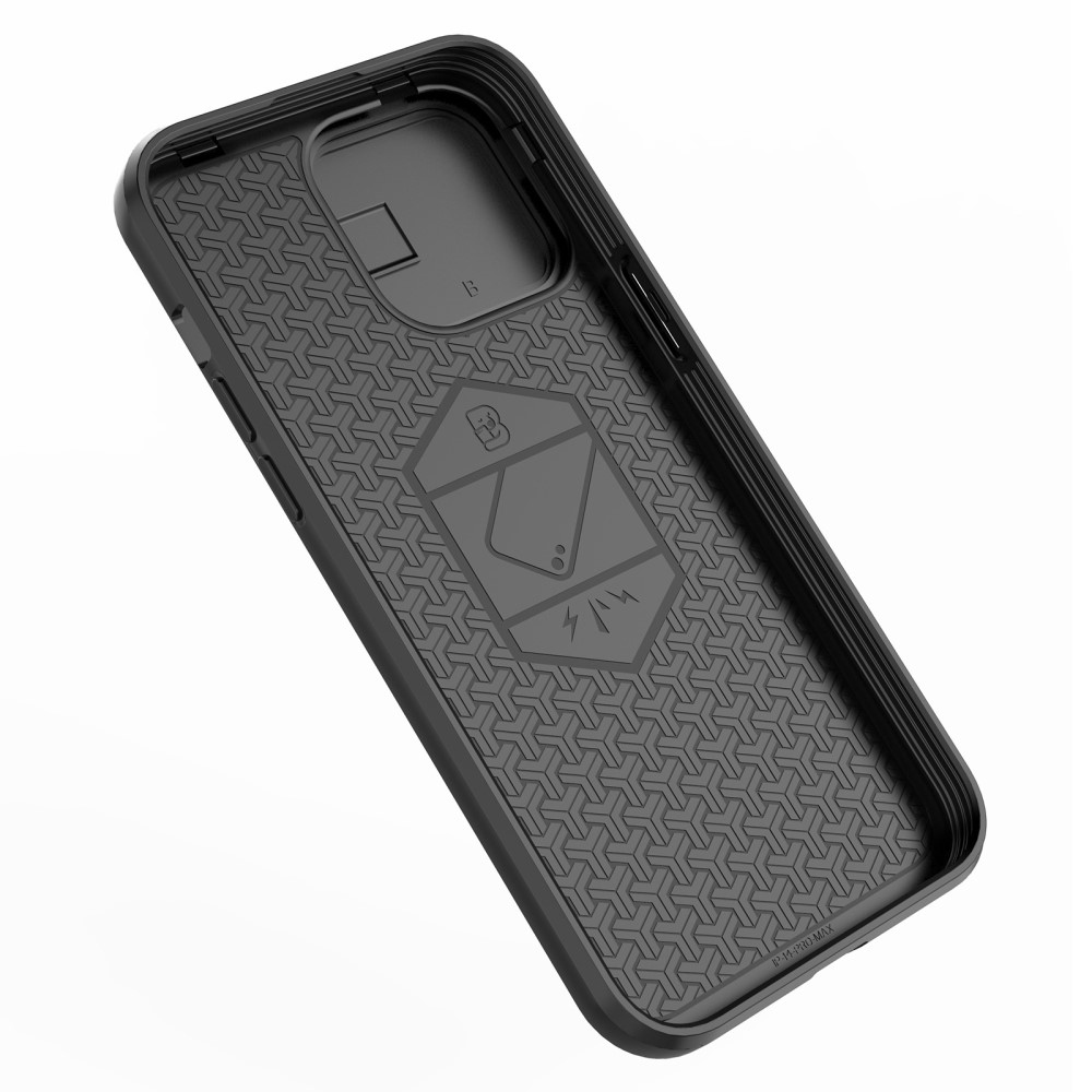 Ütésálló borítás iPhone 15 Pro készülékhez - fekete