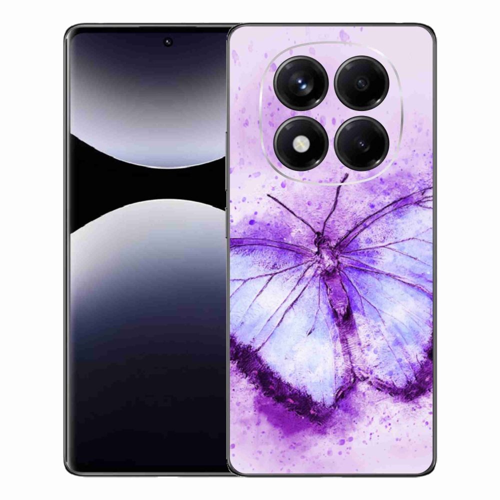 Gél borítás mmCase a Xiaomi Redmi Note 14 Pro számára - lila pillangó
