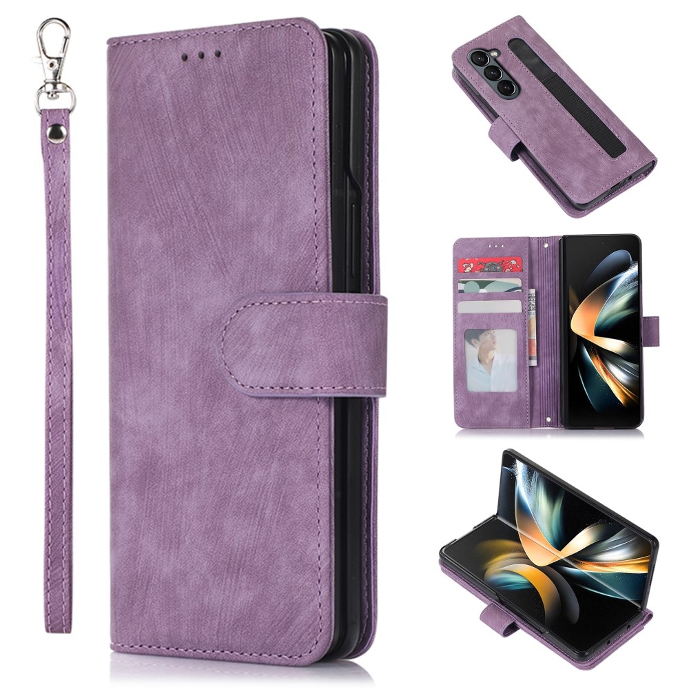 Tárcás könyvtáska Samsung Galaxy Z Fold5 5G - lila