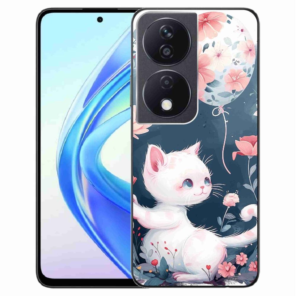 Zselés borítás mmCase a Honor X7b/Honor 90 Smart készülékhez - cica lufival