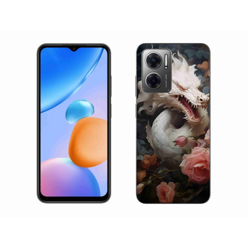 Gél borítás mmCase a Xiaomi Redmi 10 5G-hez - fehér sárkány