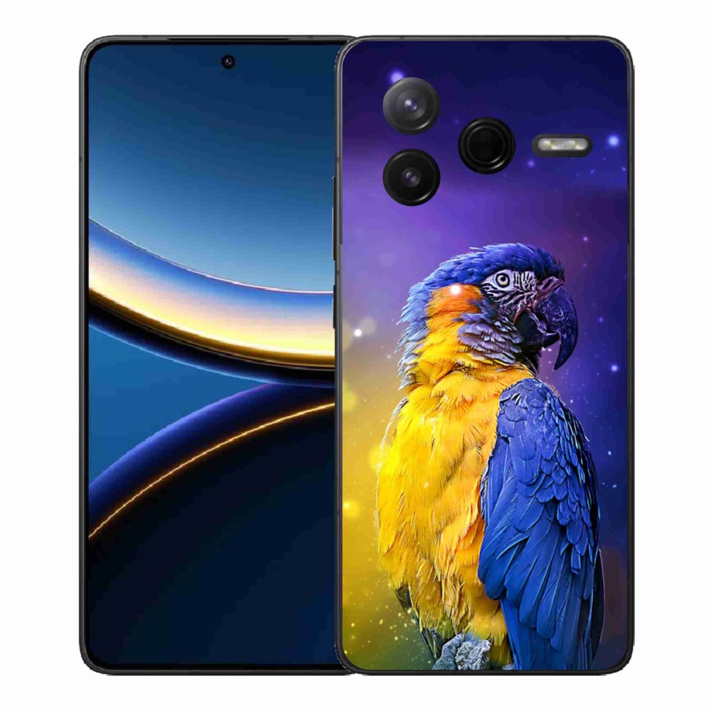 Gél borítás mmCase a Xiaomi Poco F7 Pro készülékhez - papagáj ara 1