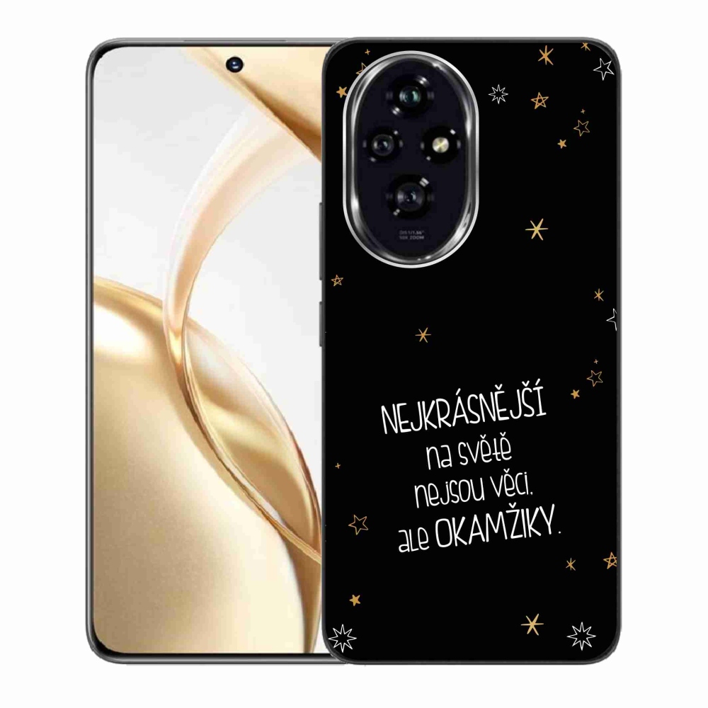 Gél védőhuzat mmCase a Honor 200 5G készülékhez - Idézet 4 fekete háttér