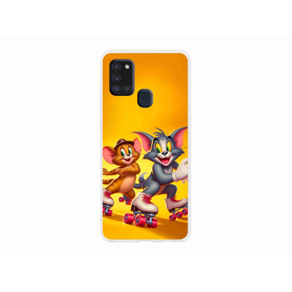 Zselés borítás mmCase Samsung Galaxy A21s készülékhez - tom and jerry