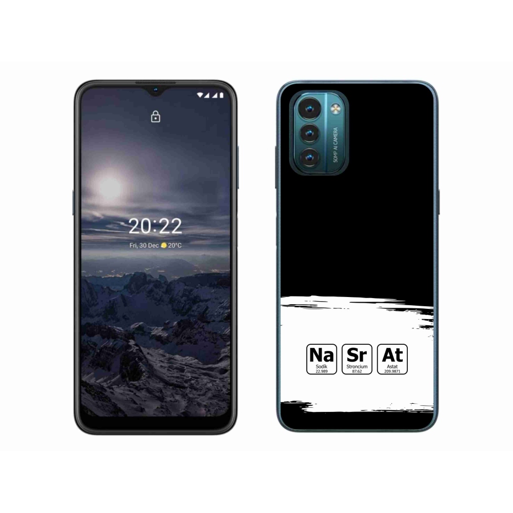 Zselés borítás mmCase a Nokia G11/G21 készülékhez - kémiai elemek fehér és fekete háttérrel