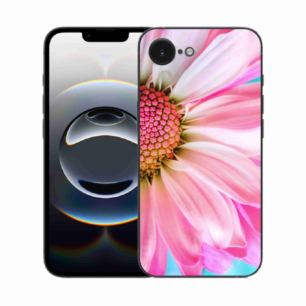 Gél védőhuzat mmCase iPhone 16e készülékhez - rózsaszín virág