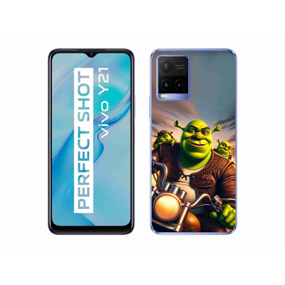Gél borítás mmCase a Vivo Y21/Y21s/Y33s készülékhez - Shrek egy motorkerékpáron