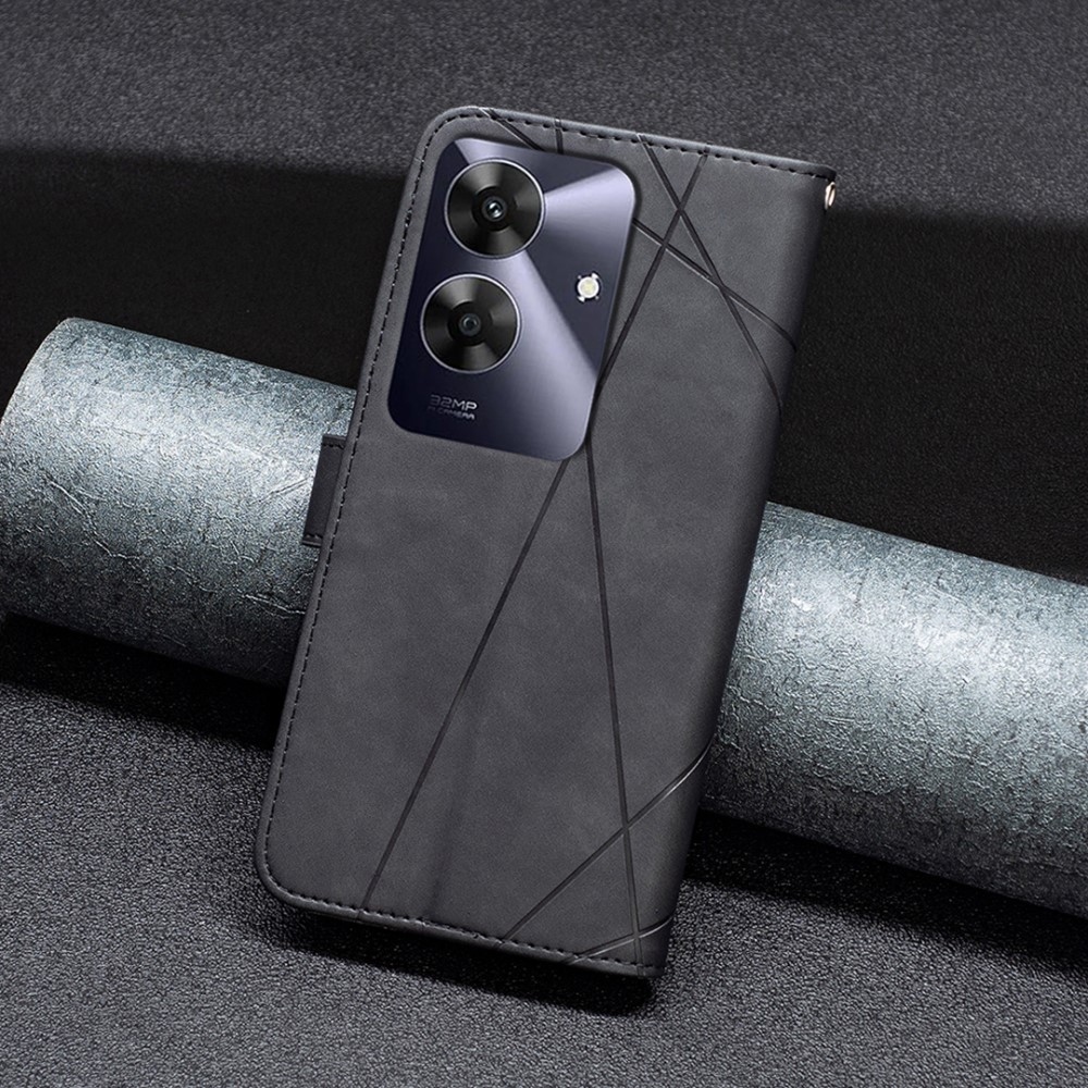 BNF háromszög alakú könyvtáska Realme Note 60-hoz - fekete