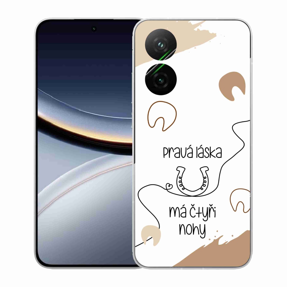 Gél borítás mmCase a Xiaomi Poco F7 5G számára - ló motívum fehér háttérrel