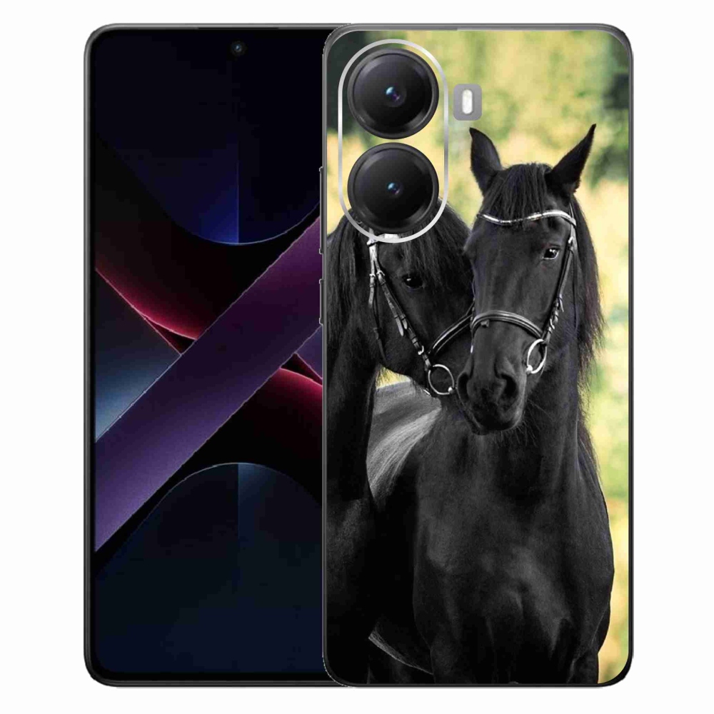 Gél borítás mmCase a Xiaomi Poco X7 Pro 5G számára - két fekete ló