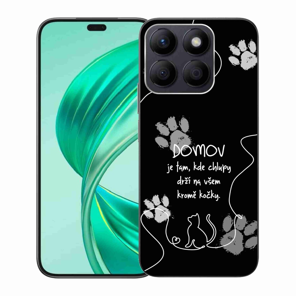 Gél borító mmCase a Honor X8b készülékhez - macska motívum fekete háttérrel