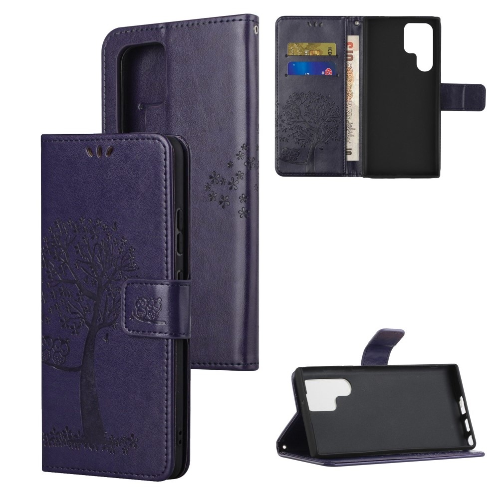 Fa könyv tok Samsung Galaxy S24 Ultra készülékhez - sötét lila