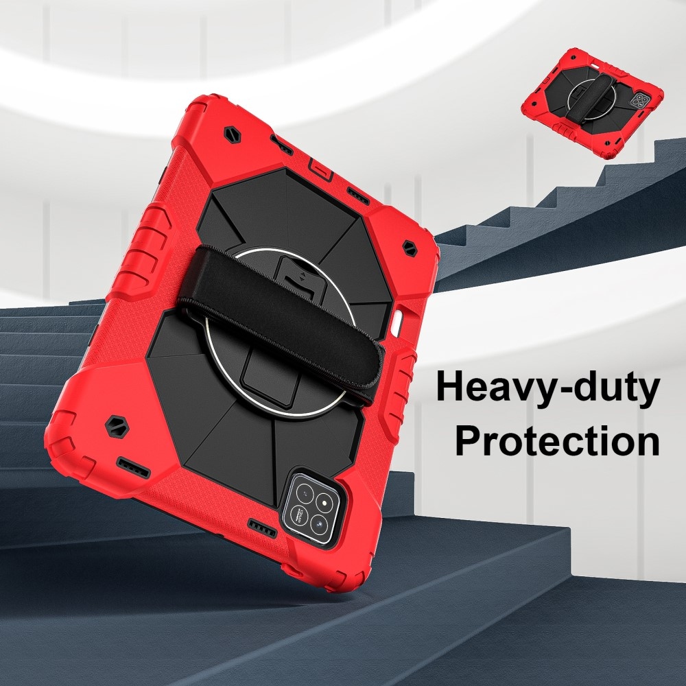 Strapabíró huzat kéztartóval és vállpánttal Xiaomi Pad 7/7 Pro-hoz - piros/fekete