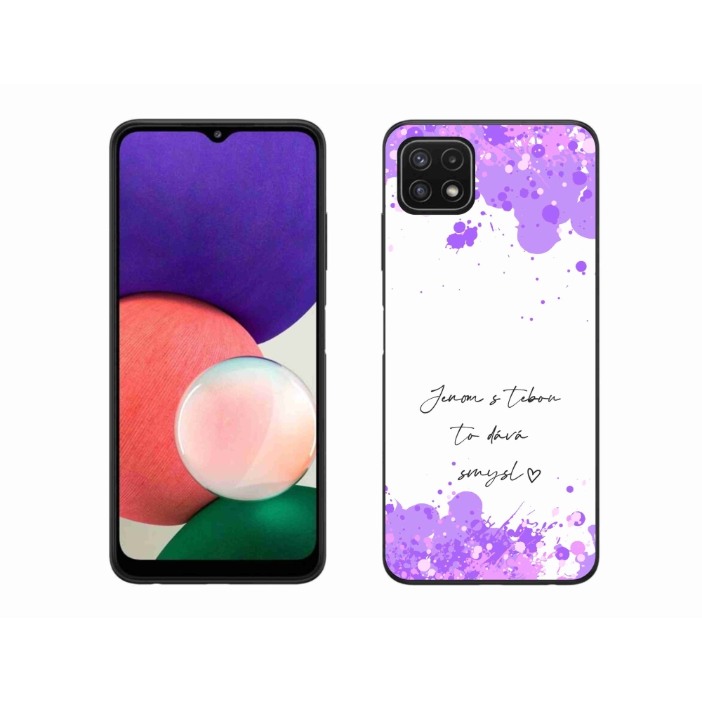 Gél borító mmCase Samsung Galaxy A22 5G - szerelem szöveg fehér háttérrel