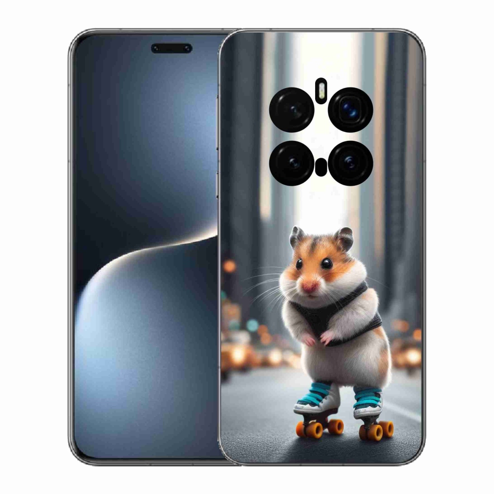 Zselés borítás mmCase a Honor Magic 7 Pro 5G számára - hörcsög a korcsolyán