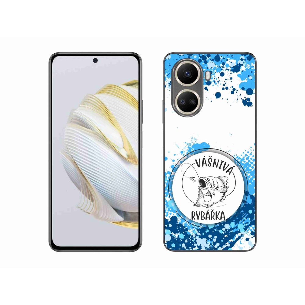 Gél borító mmCase a Huawei Nova 10 SE-hez - szenvedélyes halász fehér háttérrel