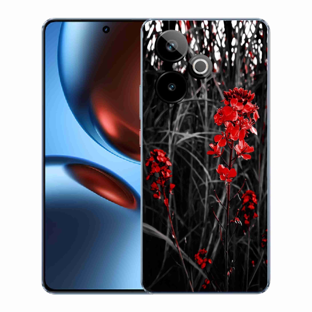 Gél borító mmCase a Realme GT 7 5G/GT 7T 5G - piros növényhez