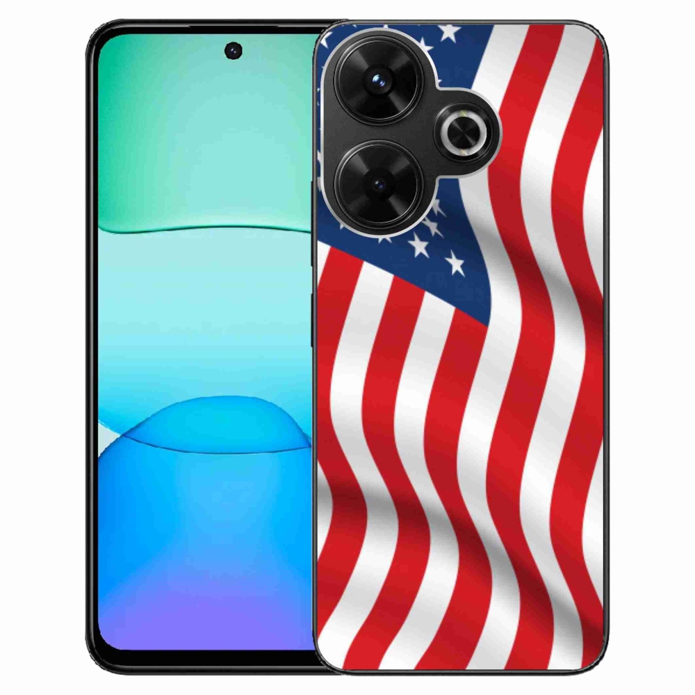 Gél borító mmCase a Xiaomi Redmi 13 4G/Poco M6 4G - amerikai zászlóhoz