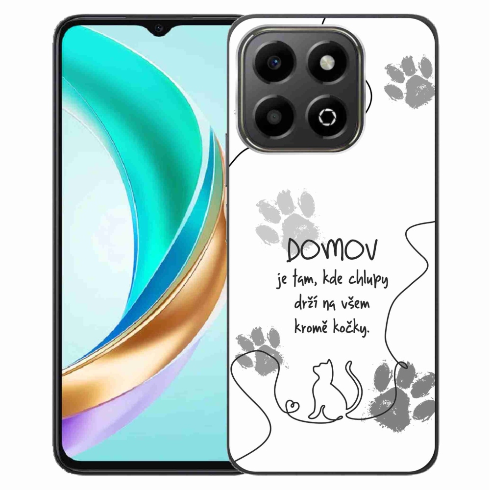 Gél borító mmCase a Honor X6b készülékhez - macska motívum fehér háttérrel