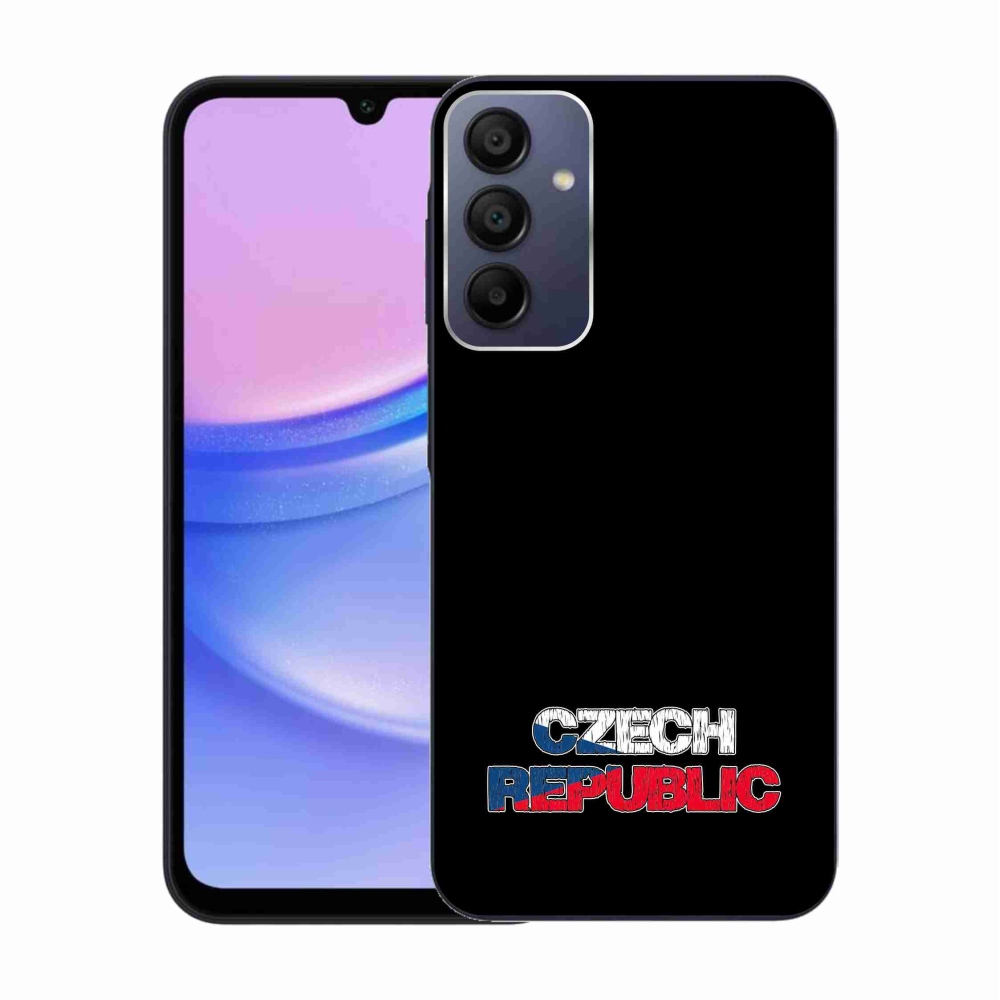 Gél borítás mmCase Samsung Galaxy A15 4G/5G - Csehország fekete háttérrel