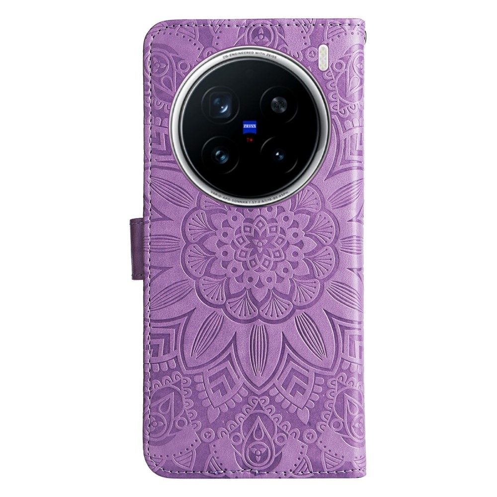 Napraforgó könyv tok a Vivo X200 Pro 5G készülékhez - lila