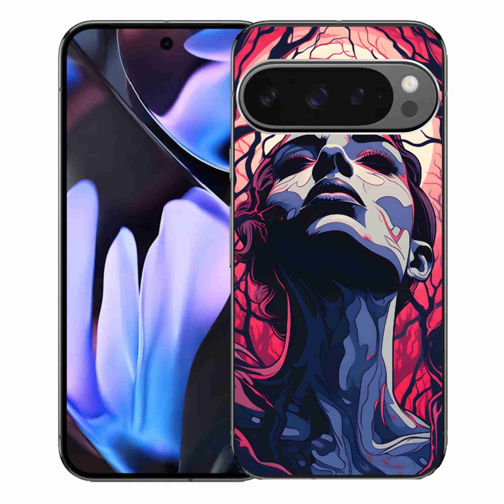 Zselés borítás mmCase a Google Pixel 9 Pro XL számára - absztrakt arc