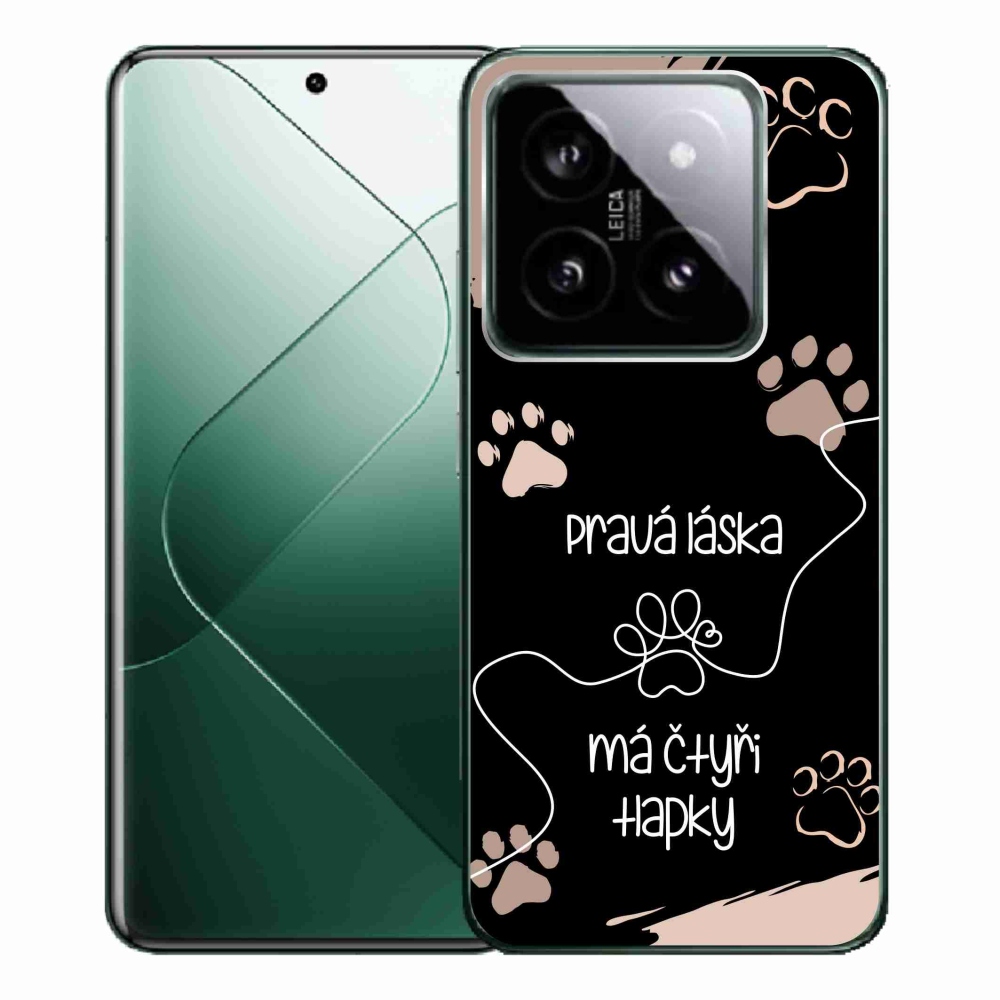 Gél borítás mmCase a Xiaomi 14 Pro-hoz - kutya motívum 1 fekete háttér