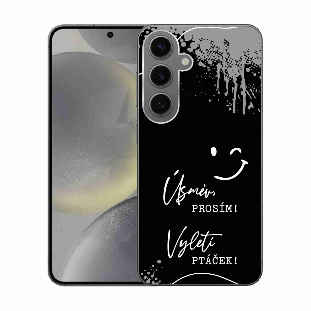 Gél borító mmCase Samsung Galaxy S24 készülékhez - vicces szöveg 4 fekete háttér