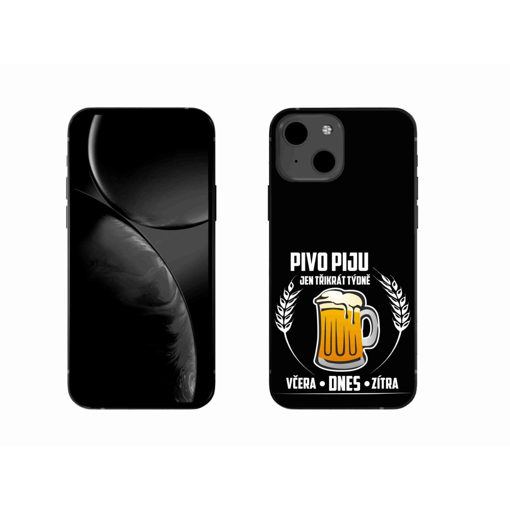 Gél borítás mmCase iPhone 13 6.1 készülékhez - sör motívum fekete háttérrel