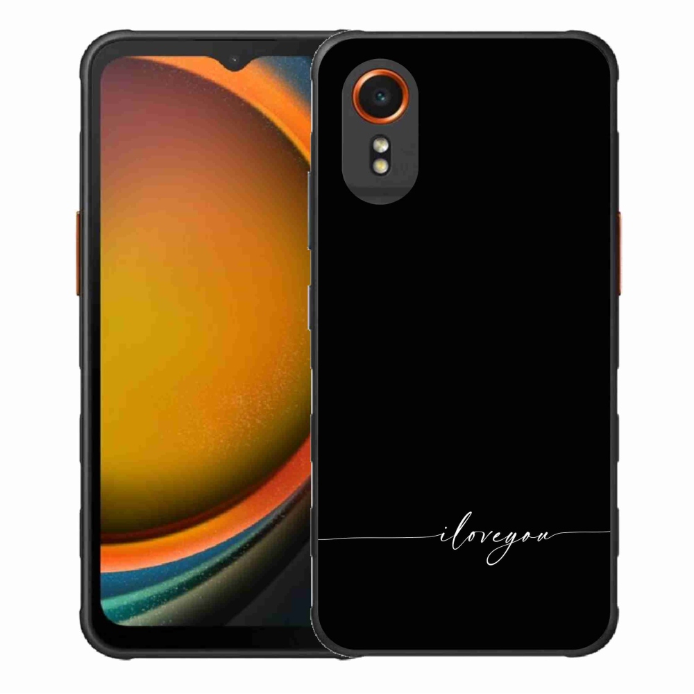 Gél borítás mmCase Samsung Galaxy Xcover 7 - I love you fekete háttérrel