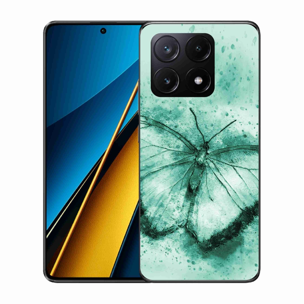 Gél tok mmCase a Xiaomi Poco X6 Pro 5G-hez - zöld pillangó