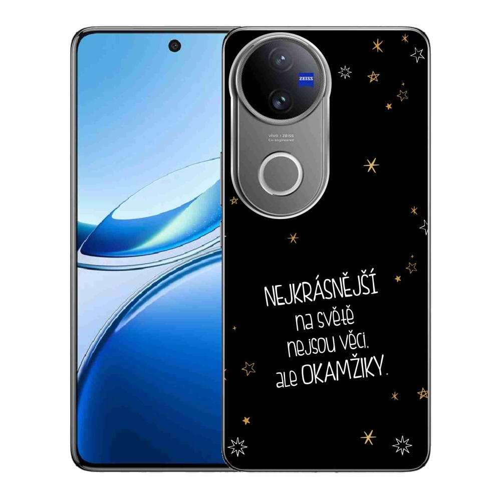 Gél borítás mmCase a Vivo V50 5G készülékre - Idézet 4 fekete háttér