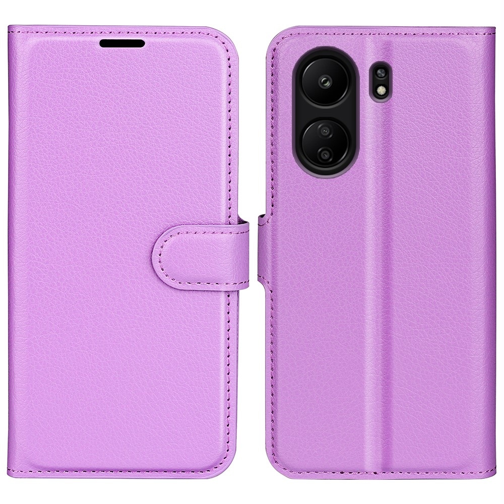 Litchi könyv tok Xiaomi Poco C65/Redmi 13C - lila