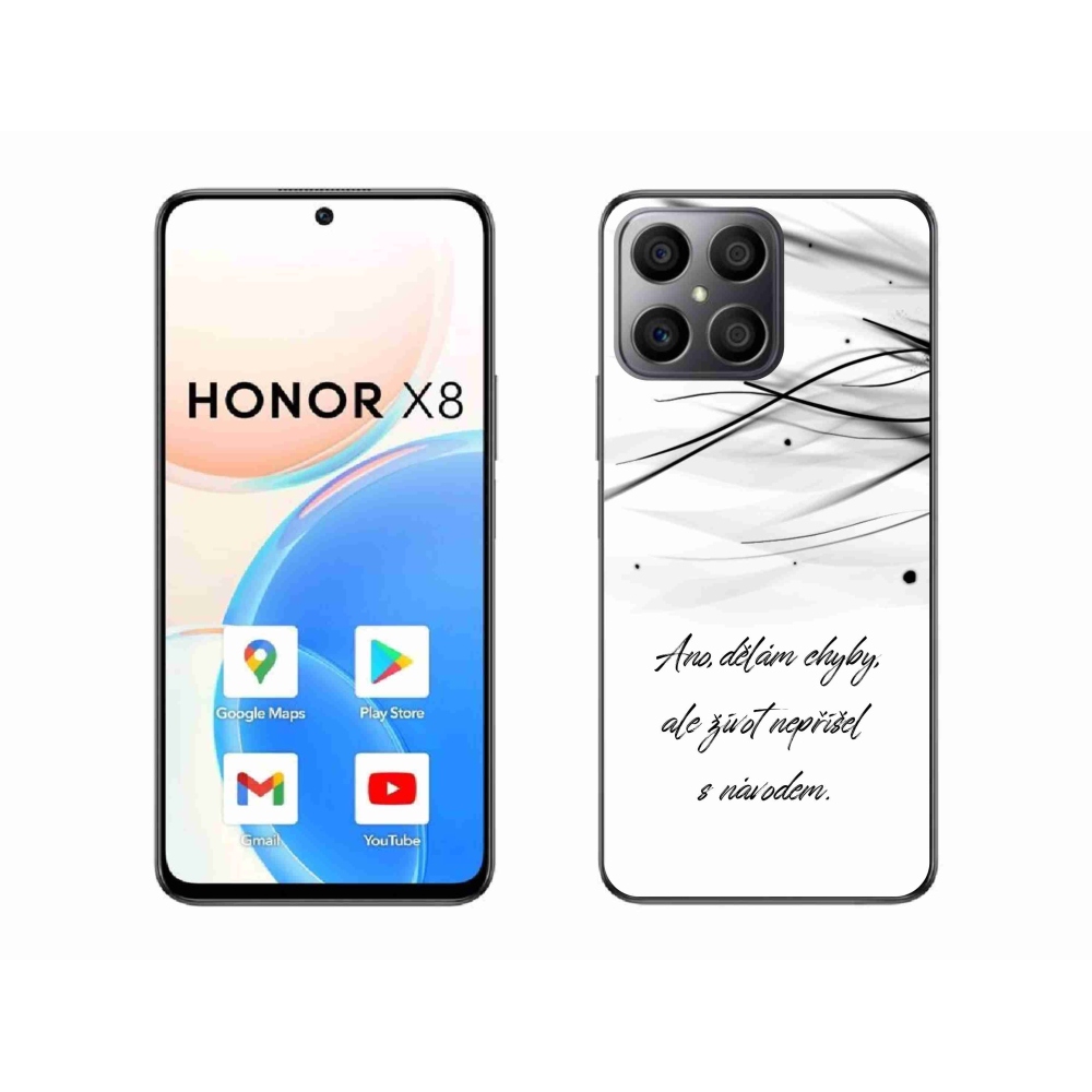 Gél borítás mmCase a Honor X8 4G-n - idézem a fehér hátteret