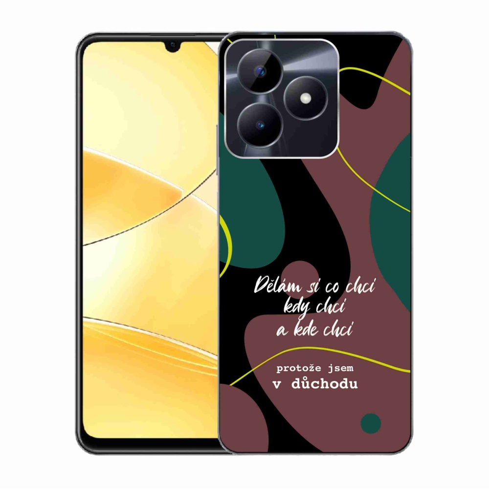 Gél borító mmCase a Realme C51/C53 készülékhez - vicces szöveg 10 fekete háttér