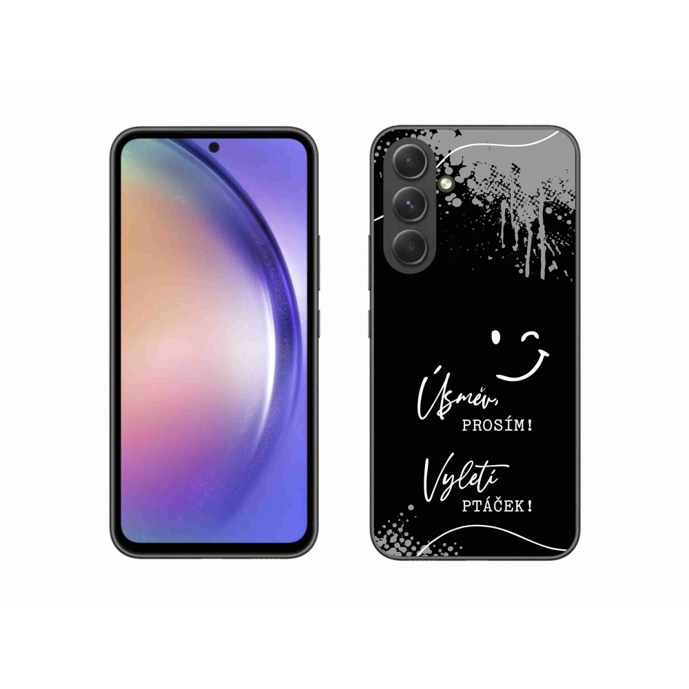 Gél borító mmCase Samsung Galaxy A54 5G - vicces szöveg 4 fekete háttérrel